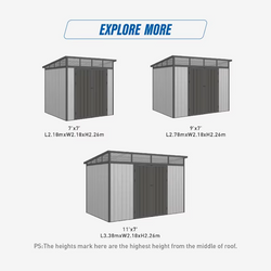 D2833 Waterproof Outdoor Storage Shed (3m x 3m) | Metal & Wood