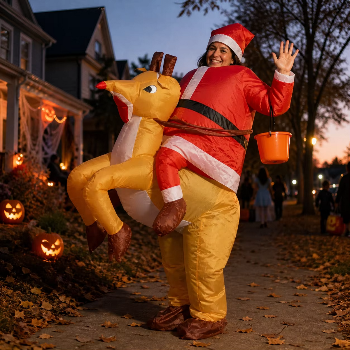 Inflatable Holiday Costumes for Adults | Pumpkin, Reindeer & Tree Suits