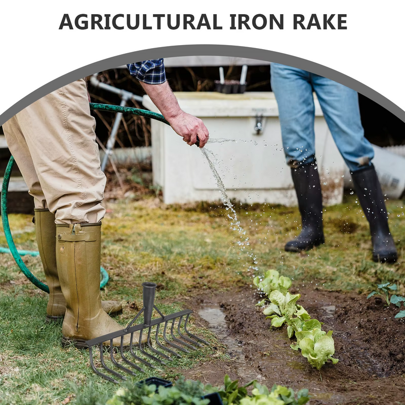 Tough Garden Work Made Easy! Heavy Carbon Steel Rake Head Attachment