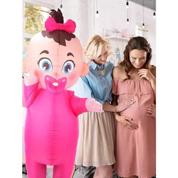 2-Pack Giant Baby Inflatable Costumes for Adults | Pink & Blue Outfits