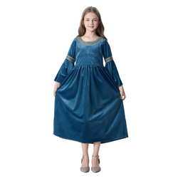 Girls Medieval Princess Dress & Hooded Cloak Set | Elf Queen Costume
