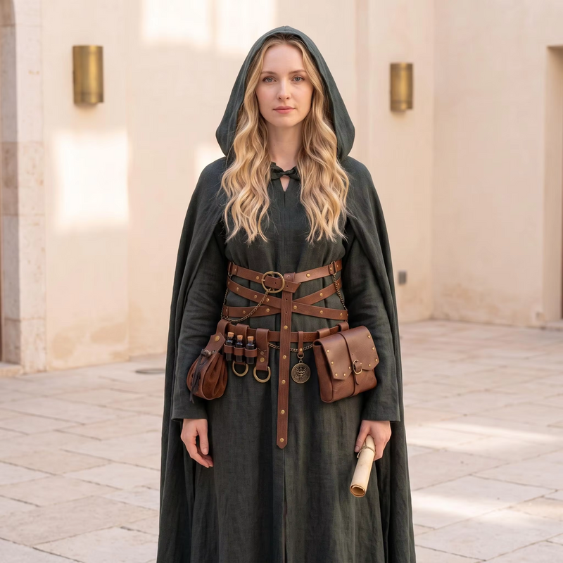Medieval Costume Belt & Pouch Set