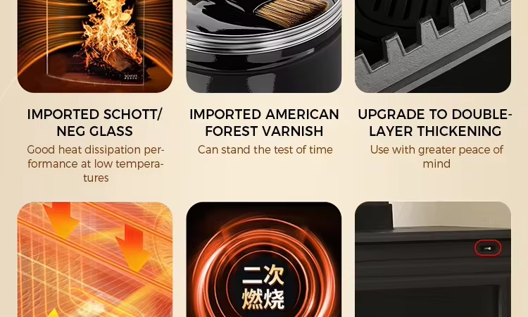 Customizable Embedded Wood Burning Fireplace – Cozy European-Style Home Heater
